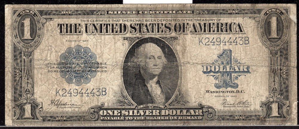 Fr.237, 1923 $1 Silver Certificate, K2494443B, VG